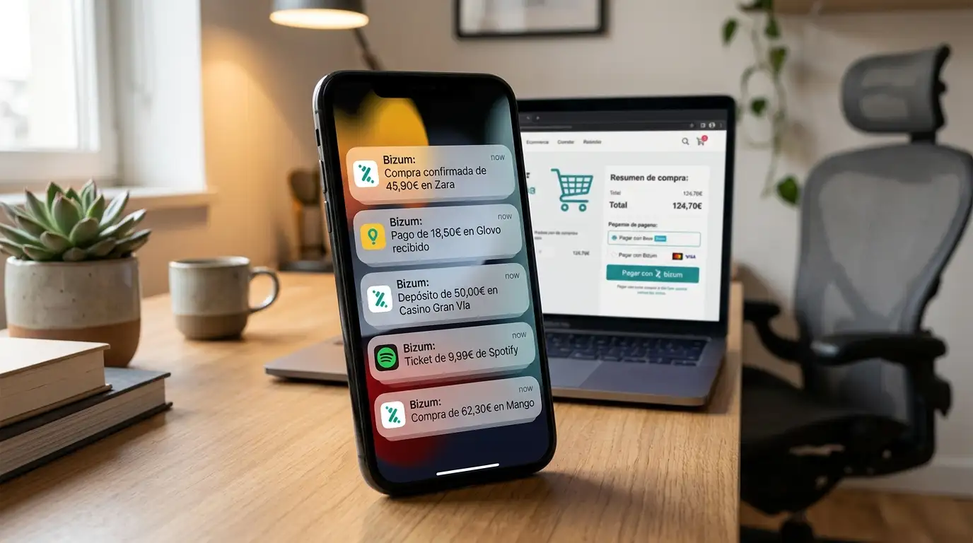 Gráfico de crecimiento de Bizum en comercio electrónico con conexión a casinos online
