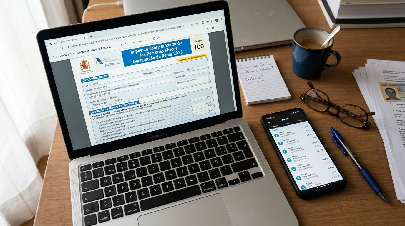 Calculadora y formulario de la Renta junto a móvil con Bizum